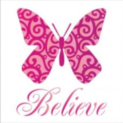 Stencil OPA 1370 Borboleta Believe 14X14cm Dublo_OPA1370